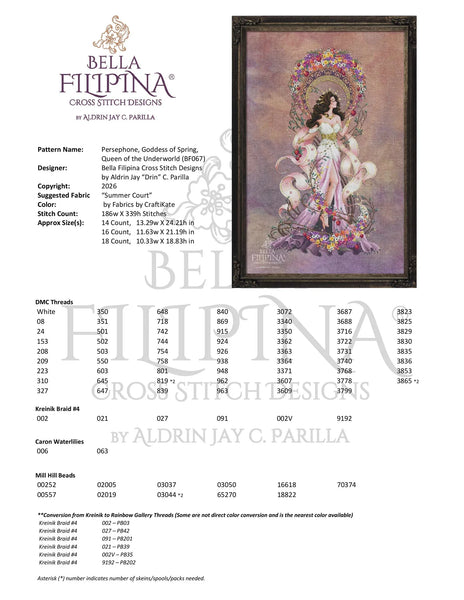Persephone, Goddess of Spring, Queen of the Underworld - BF067